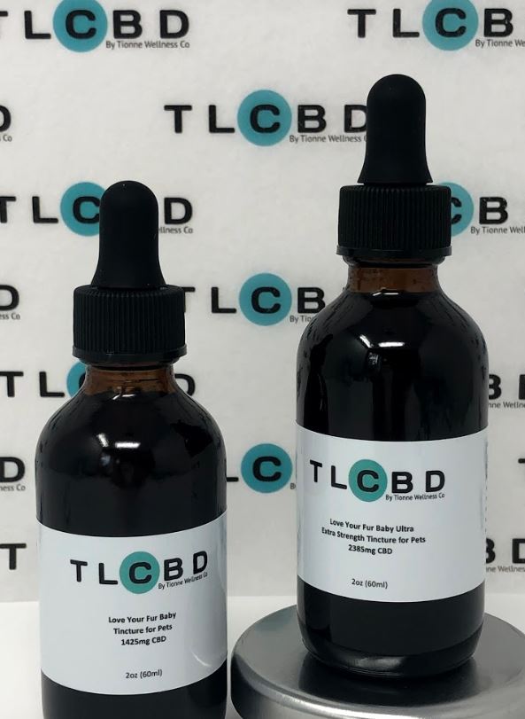 TLCBD's Love Your Fur Baby Tinctures in regular and ultra strength